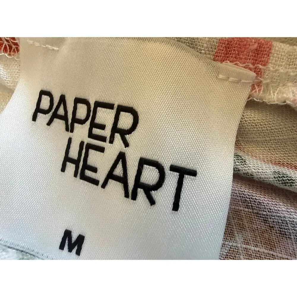 Paper Heart Strapless Linen Blend Maxi Sundress La Dolce Vita Print Size Medium
